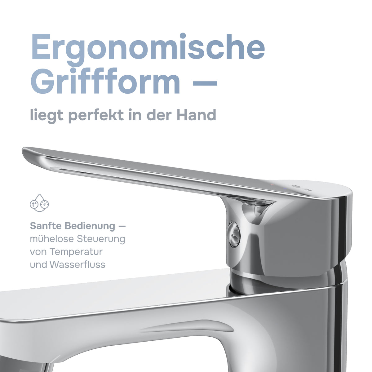 Actionnez le robinet du lavabo M-Dimensions avec raccord de vidange à enclenchement–FTA82200