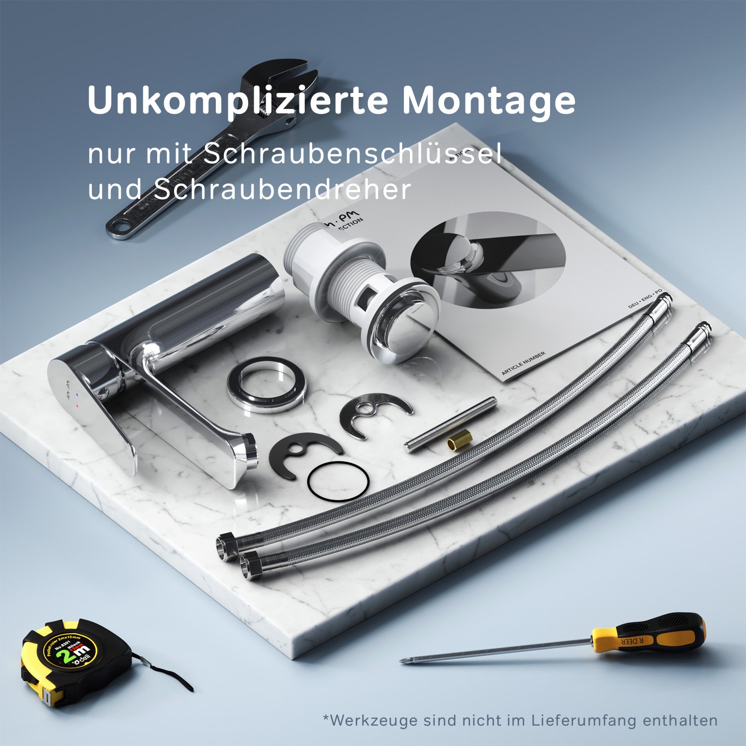 FTA82200 Bad Armatur Hit Waschtischarmatur M-Größe mit Klick-Ablaufgarnitur Wasserhahn ampm-store.de