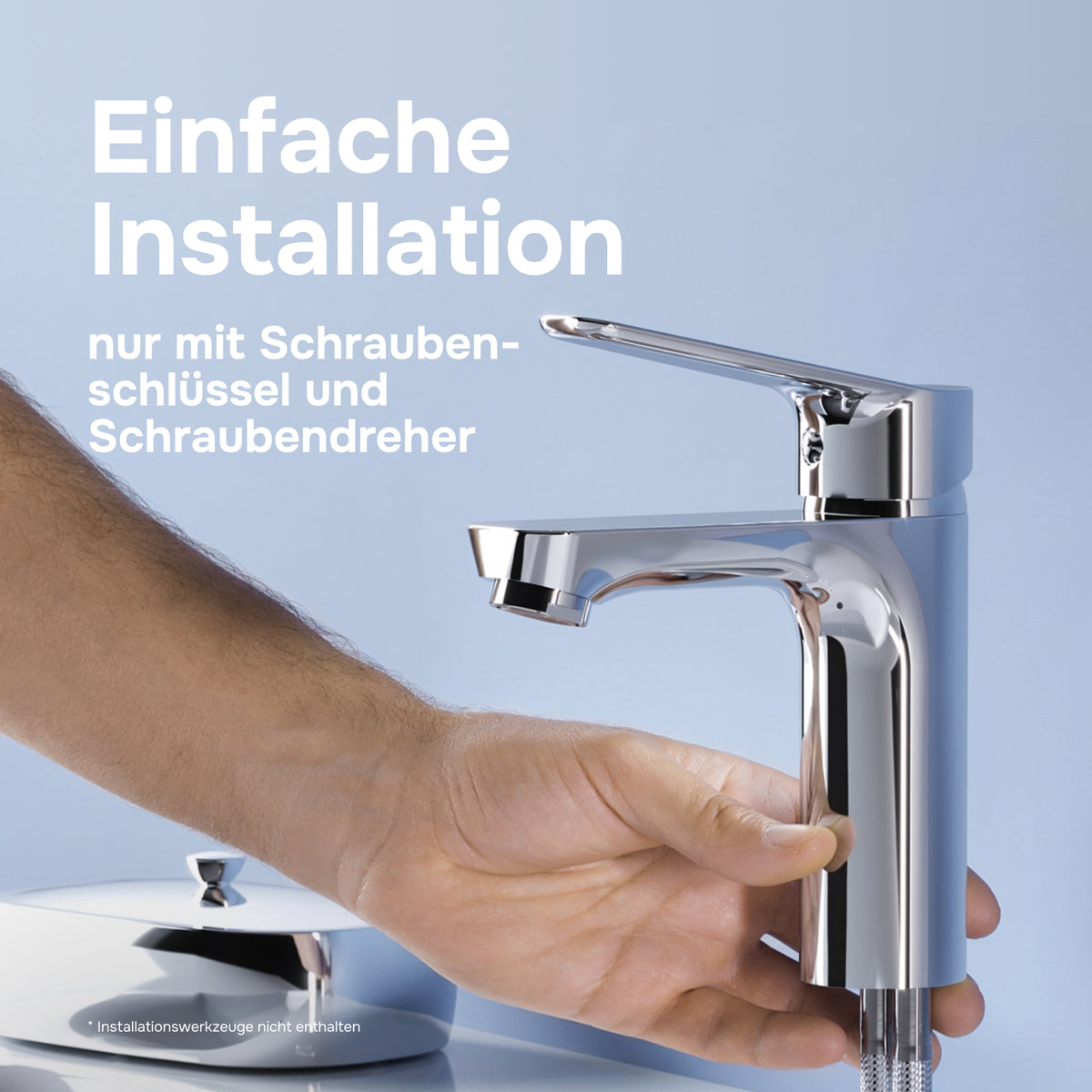 Actionnez le robinet du lavabo M-Dimensions avec raccord de vidange à enclenchement–FTA82200