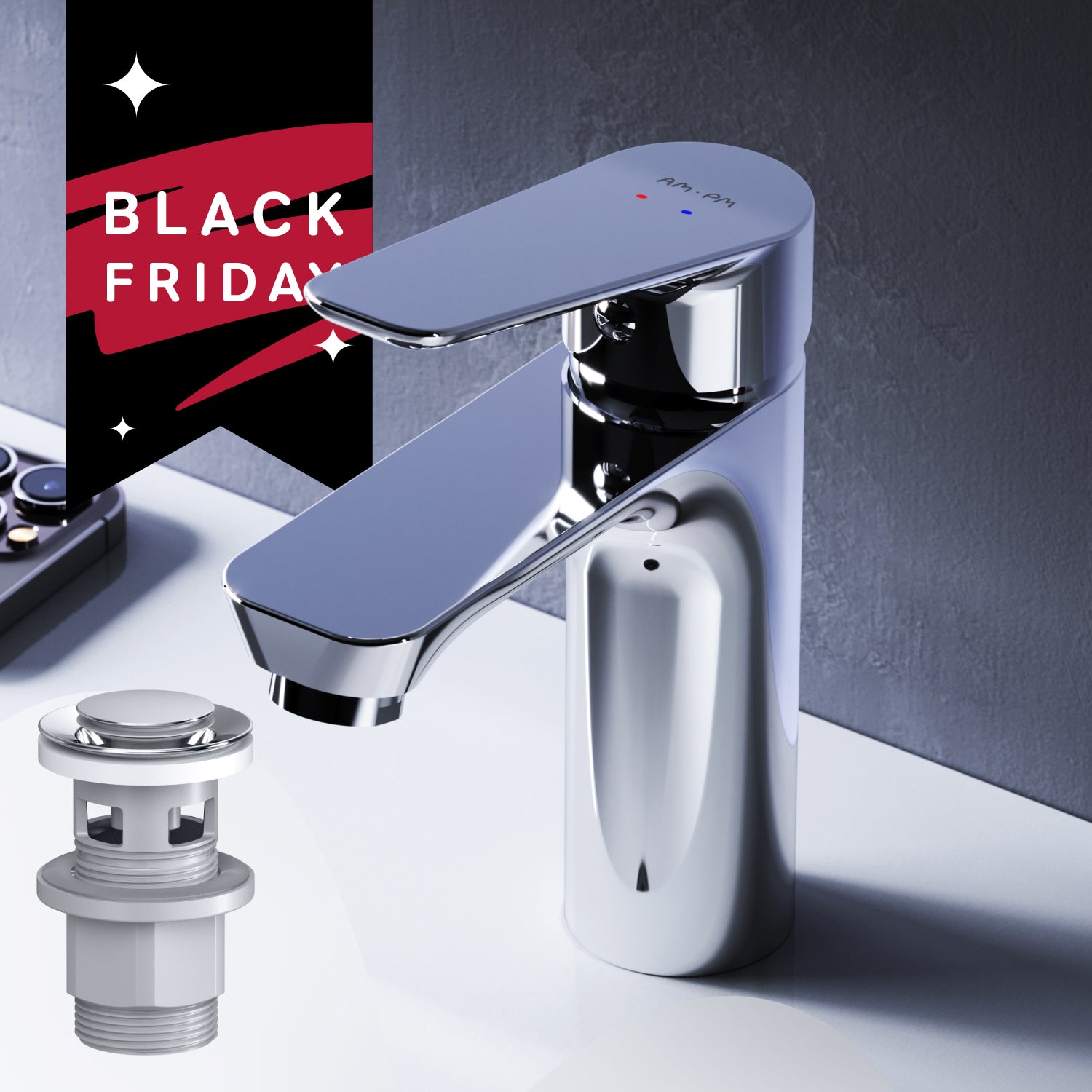 Robinet de salle de bain FTA82200 Robinet de lavabo Hit M-Taille avec robinet de vidange à clic