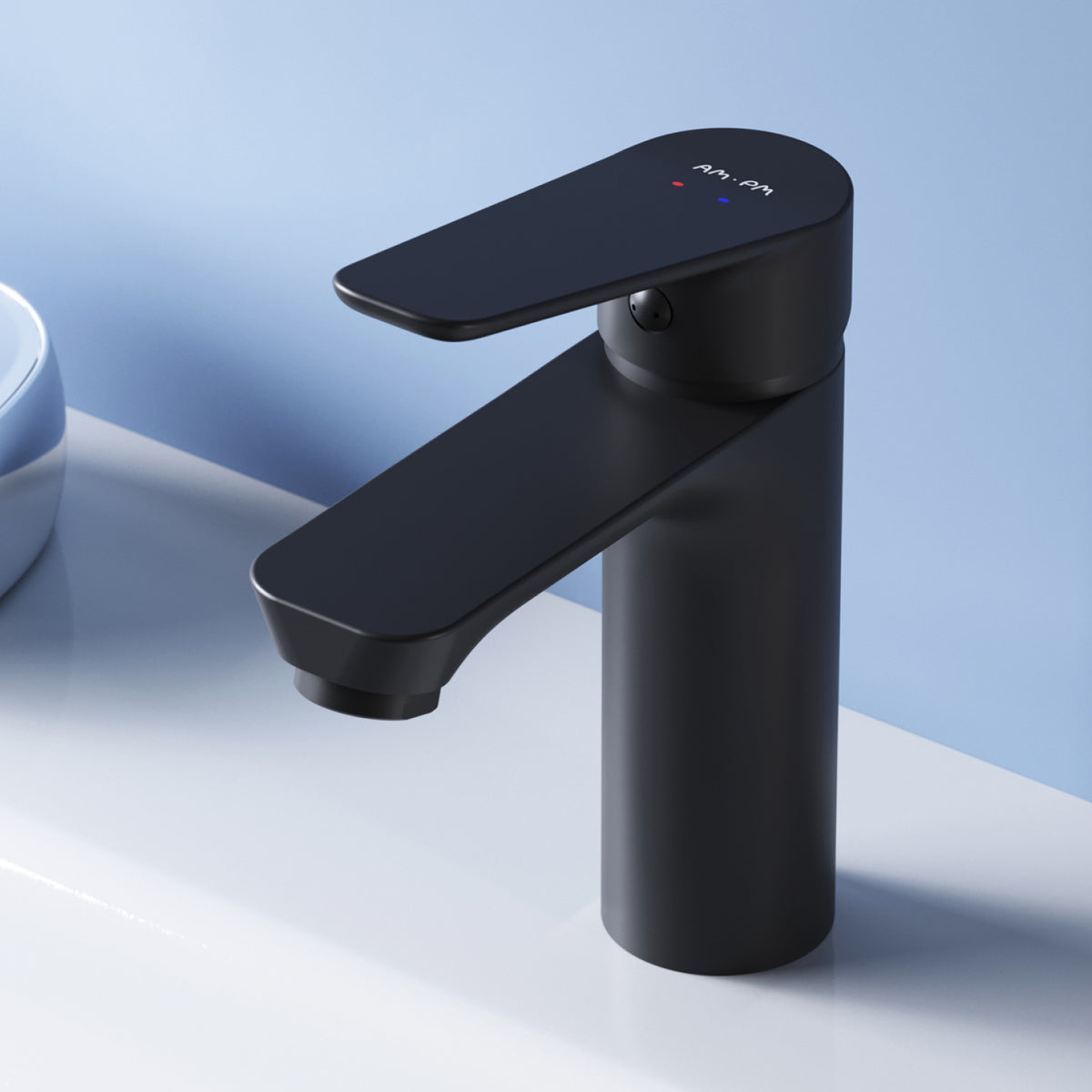 Actionnez le robinet du lavabo M-Taille avec raccord de vidange à clic, noir–FTA82222
