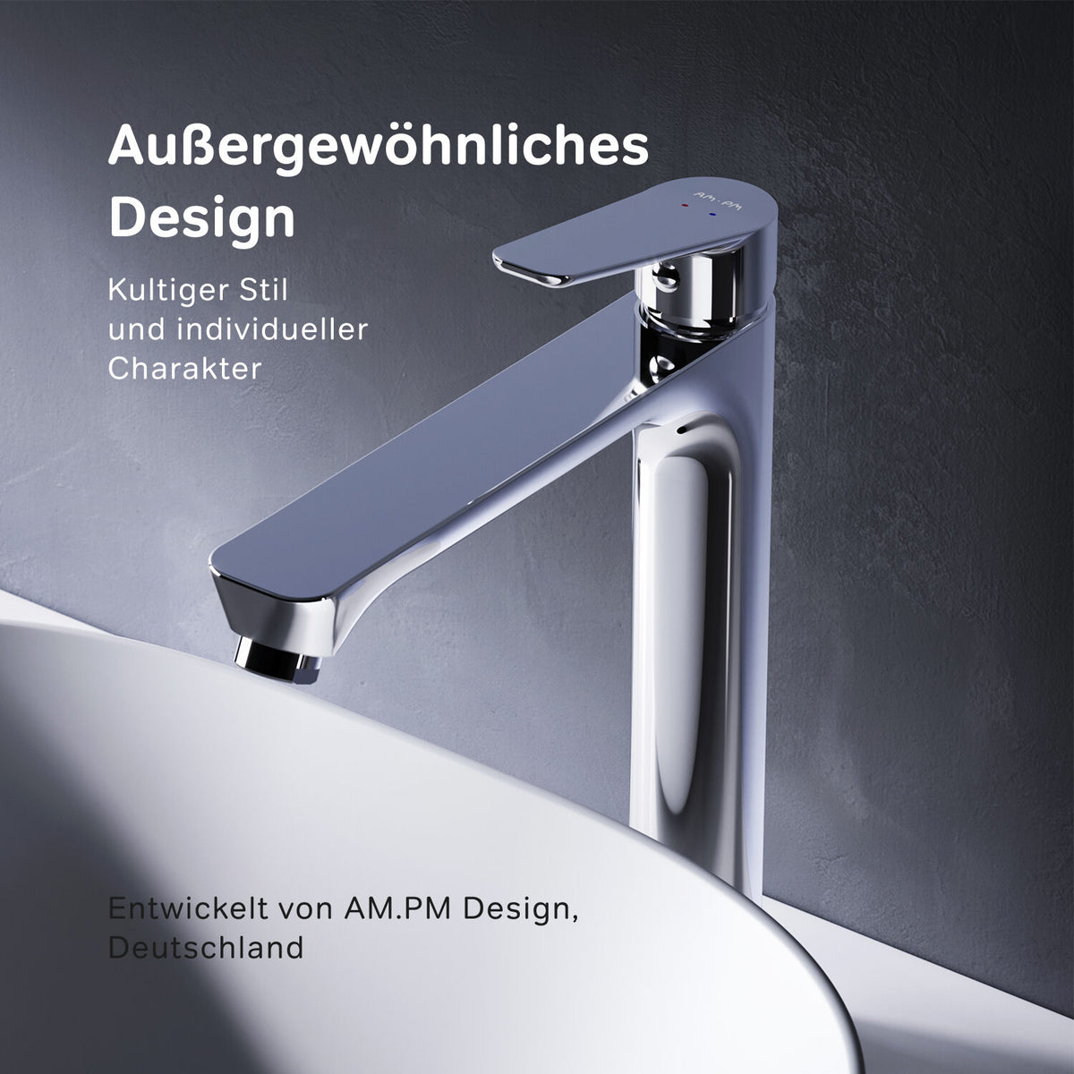 FTA92000 Bad Armatur Hit Waschtischarmatur mit hohem Auslauf Wasserhahn ampm-store.de