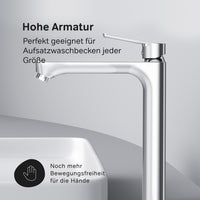 FTA92200 Bad Armatur Hit Waschtischarmatur Hoch mit Klick-Ablaufgarnitur Wasserhahn ampm-store.de