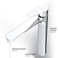 FTA92200 Bad Armatur Hit Waschtischarmatur Hoch mit Klick-Ablaufgarnitur Wasserhahn ampm-store.de