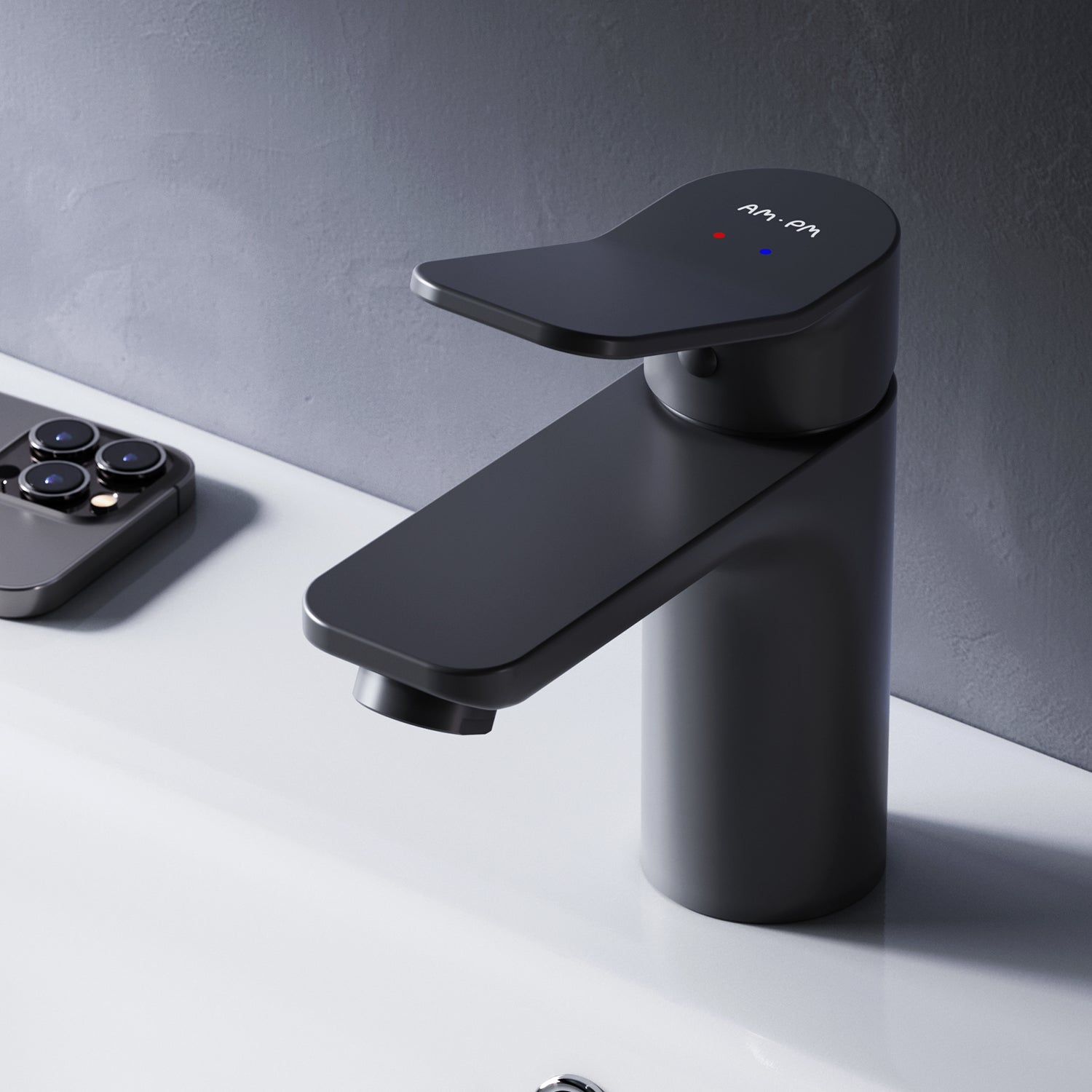 FXA02122 Bad Armatur X-Joy Waschtischarmatur Wasserhahn, Schwarz ampm-store.de