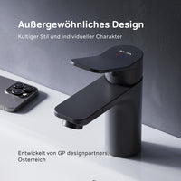 FXA02122 Bad Armatur X-Joy Waschtischarmatur Wasserhahn, Schwarz ampm-store.de