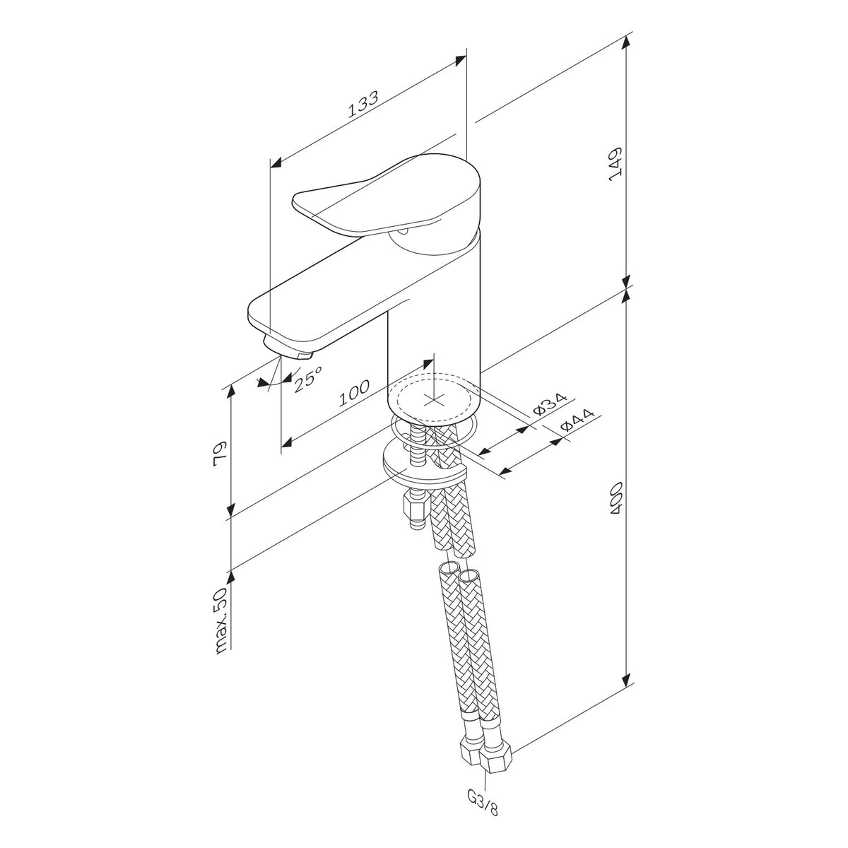 Robinet de lavabo X-Joy, doré–FXA02199