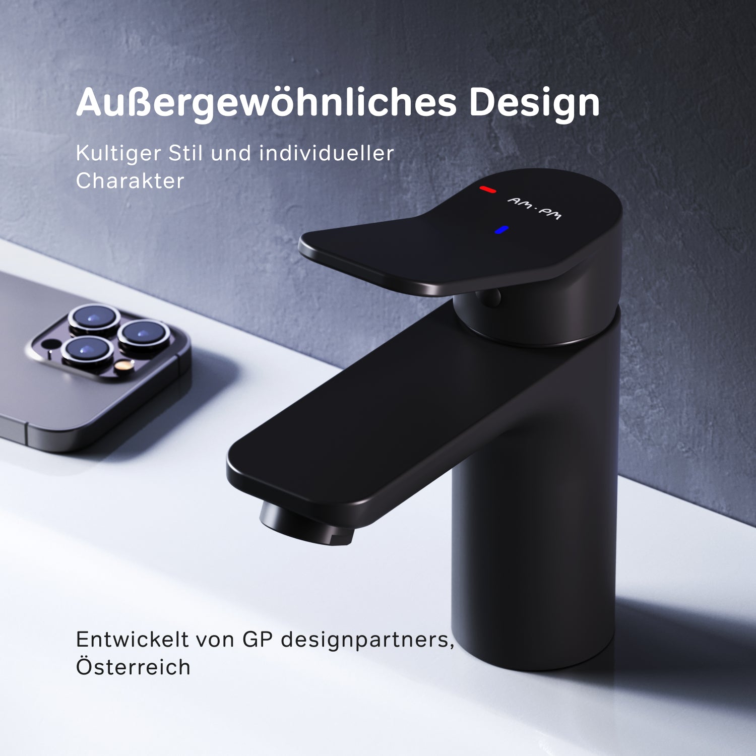 Robinet de salle de bain FXA02822 X-Joy avec fonction EcoStart, noir