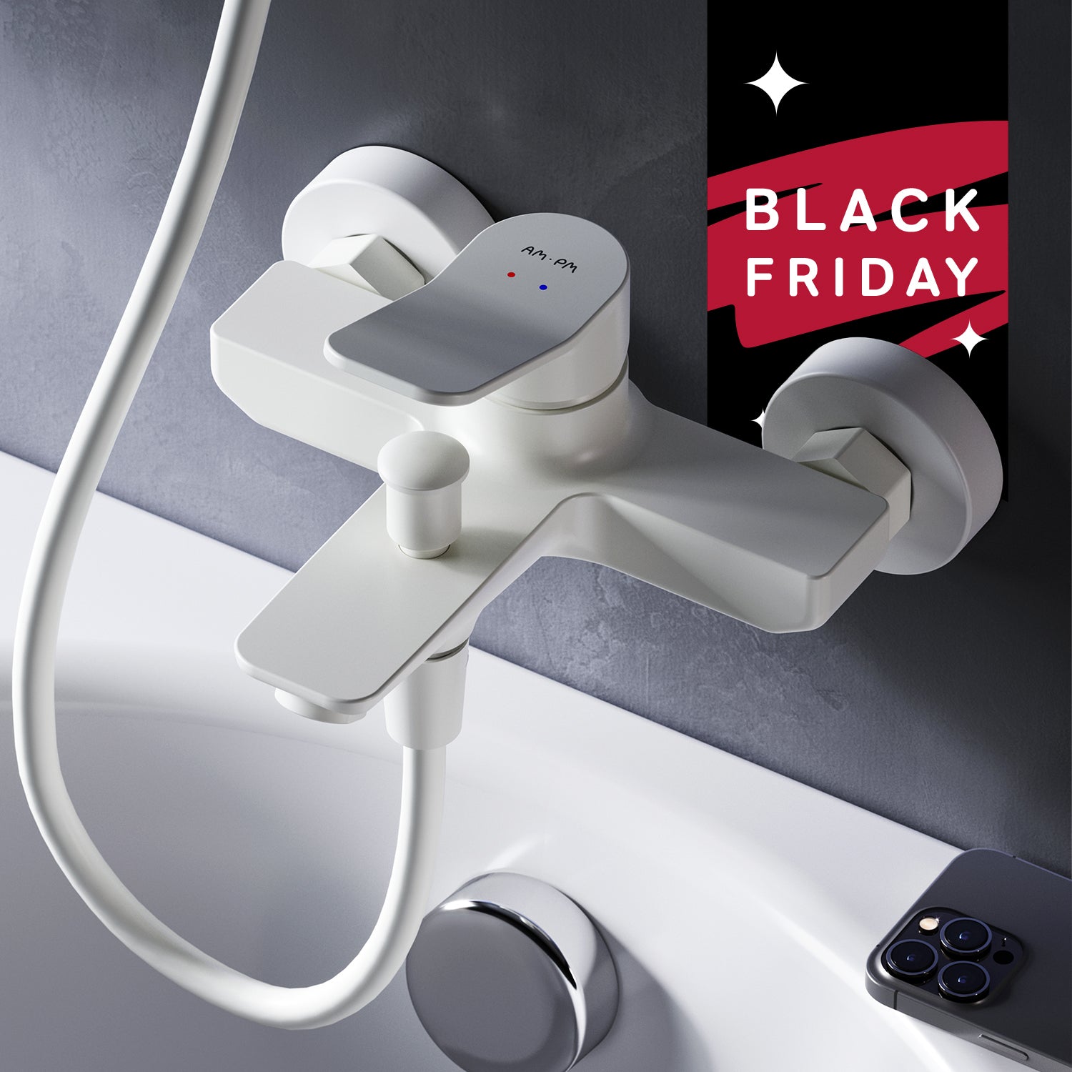 FXA10033 Wannenarmatur X-Joy Mischbatterie Badewanne Wasserhahn Bad, Weiß