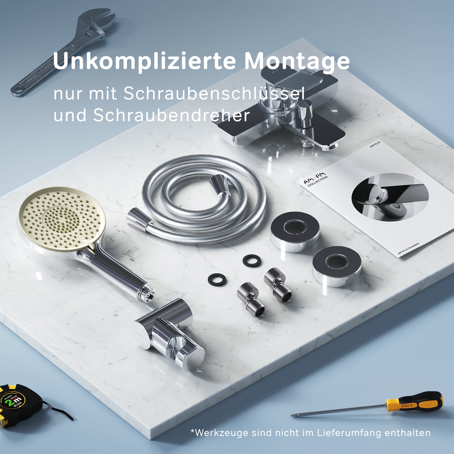 FXA15000 Wannenarmatur mit Handbrause und Halter X-Joy Mischbatterie Badewanne Wasserhahn Bad