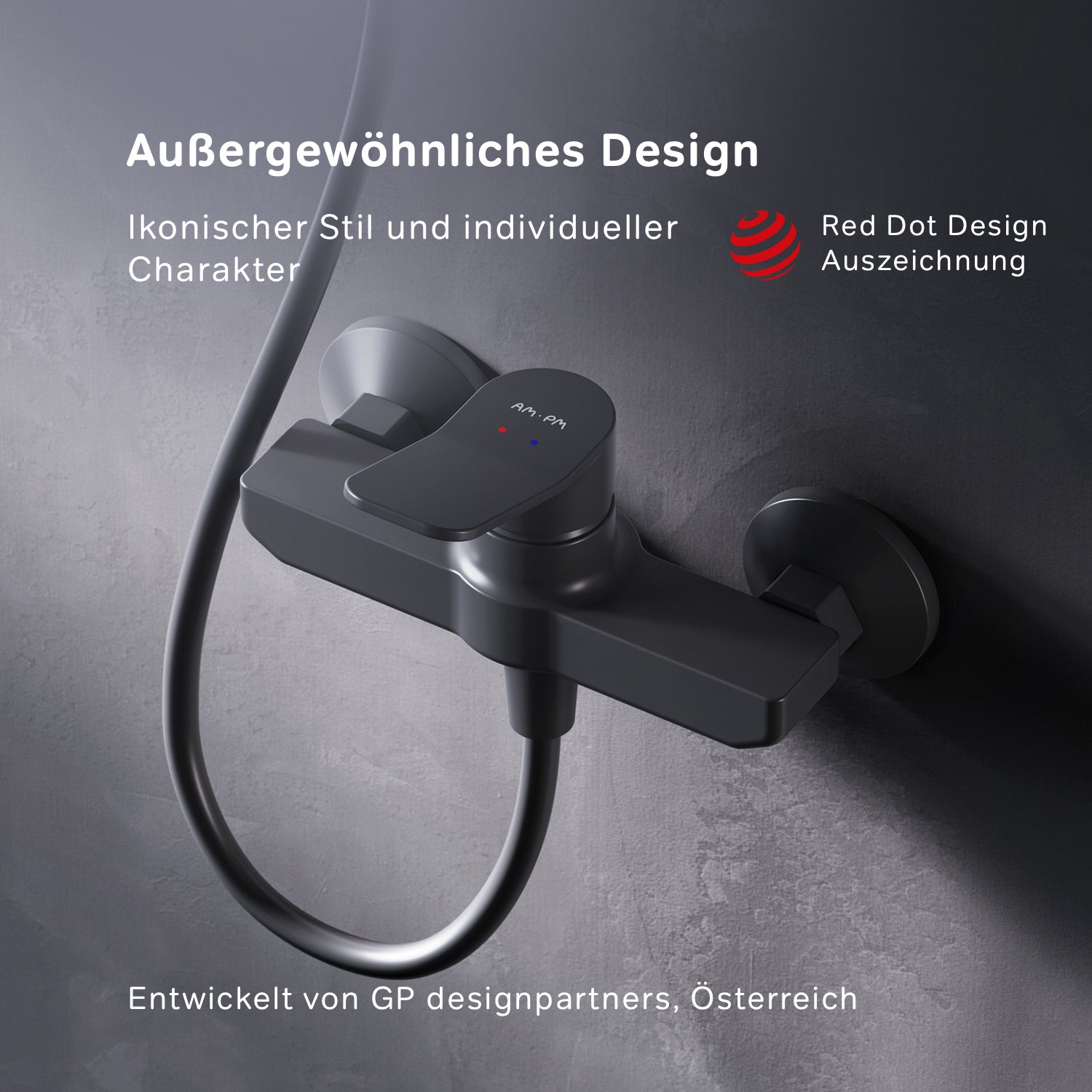 FXA20022 Duscharmatur X-Joy Brausearmatur Mischbatterie Dusche, Schwarz ampm-store.de