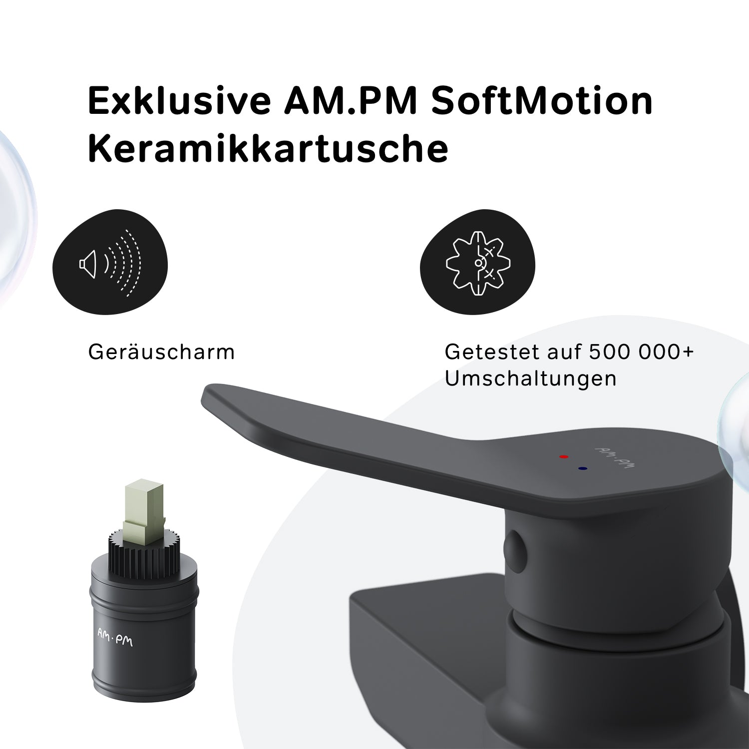 FXA20022 Duscharmatur X-Joy Brausearmatur Mischbatterie Dusche, Schwarz ampm-store.de