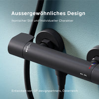 FXA40022 Duscharmatur Thermostat X-Joy Brausearmatur Mischbatterie Dusche, Schwarz ampm-store.de