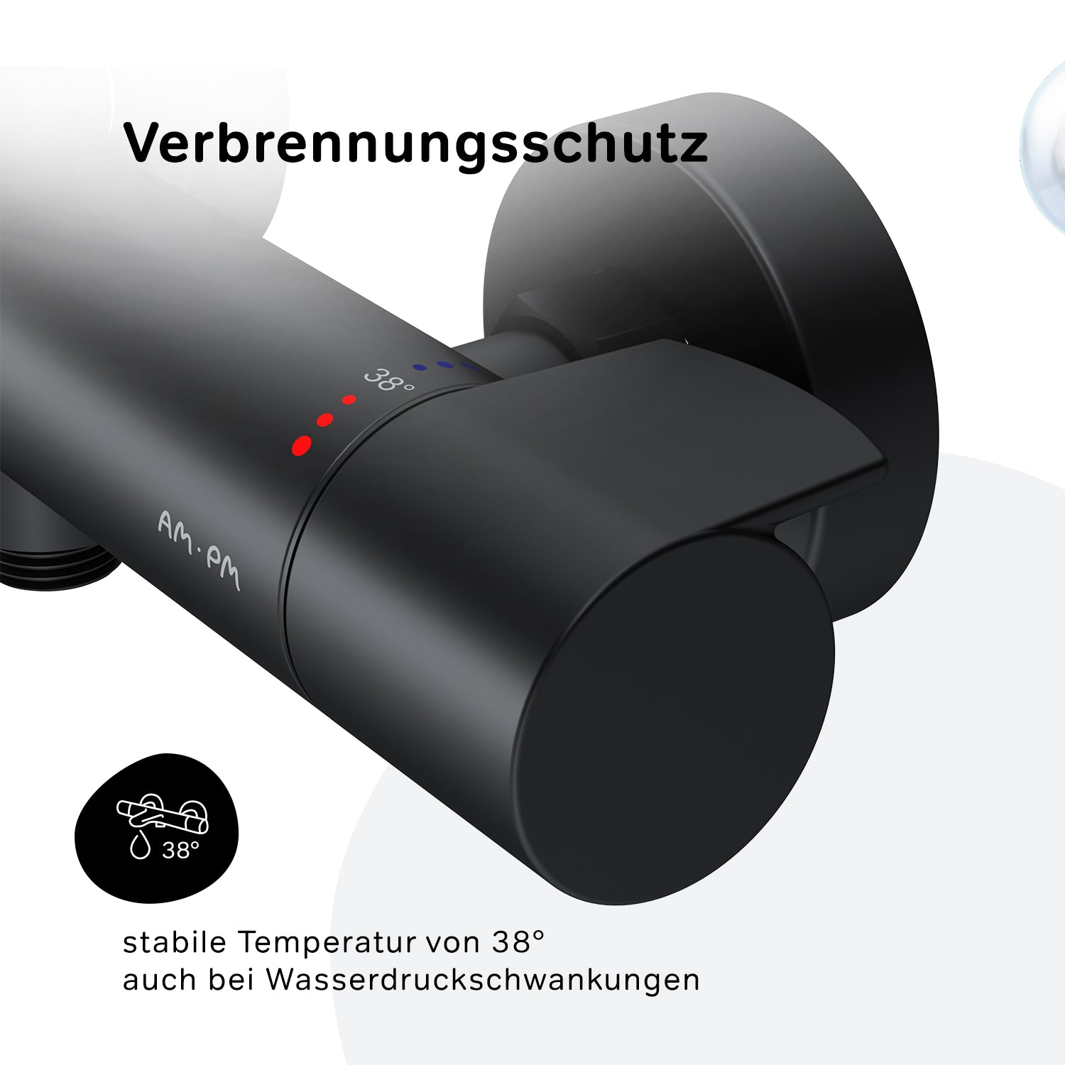 FXA40022 Duscharmatur Thermostat X-Joy Brausearmatur Mischbatterie Dusche, Schwarz ampm-store.de