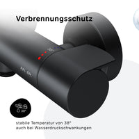 FXA40022 Duscharmatur Thermostat X-Joy Brausearmatur Mischbatterie Dusche, Schwarz ampm-store.de