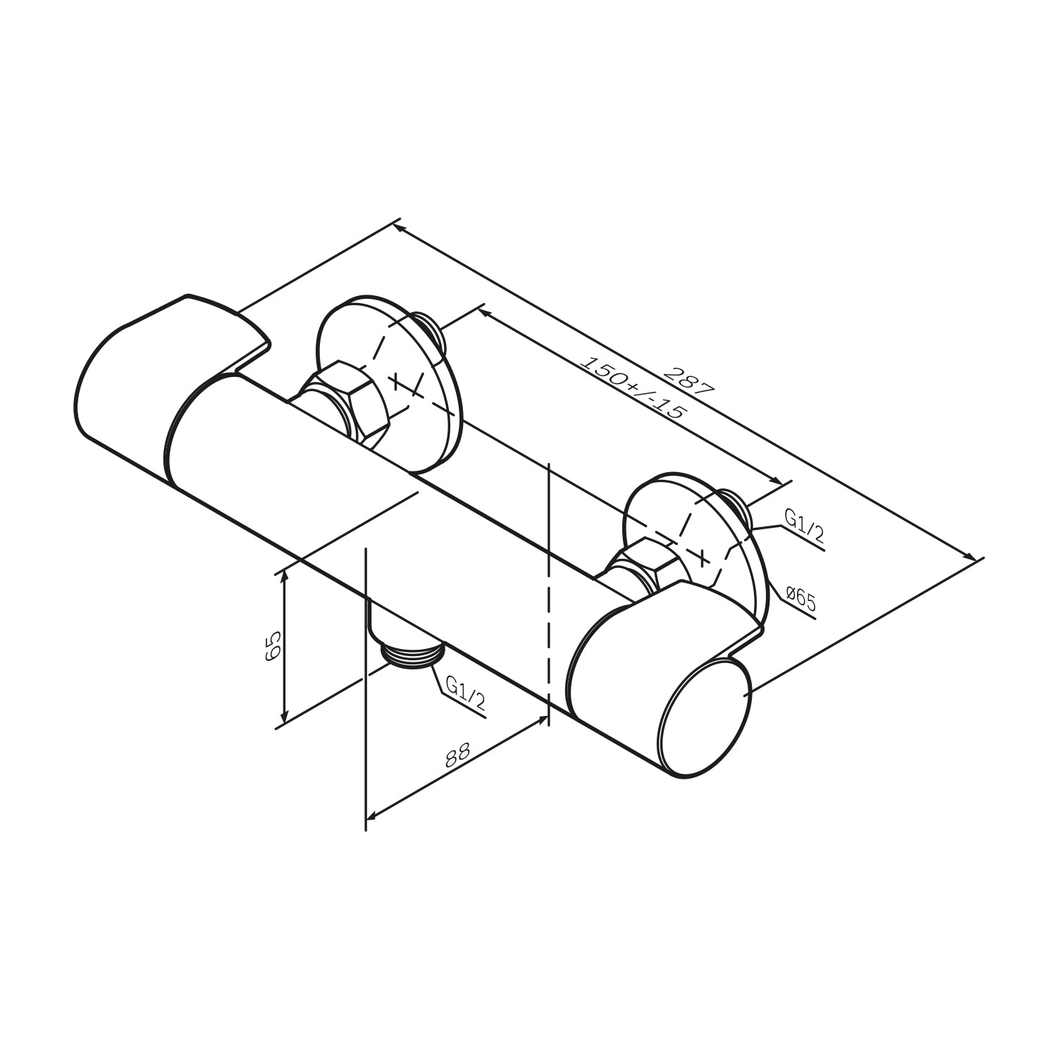 FXA40022 Duscharmatur Thermostat X-Joy Brausearmatur Mischbatterie Dusche, Schwarz ampm-store.de