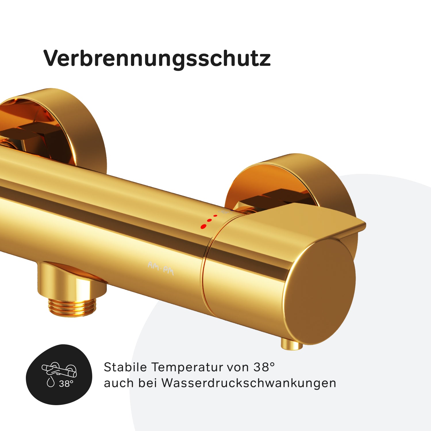 FXA40099 Duscharmatur Thermostat X-Joy Brausearmatur Mischbatterie Dusche, Gold