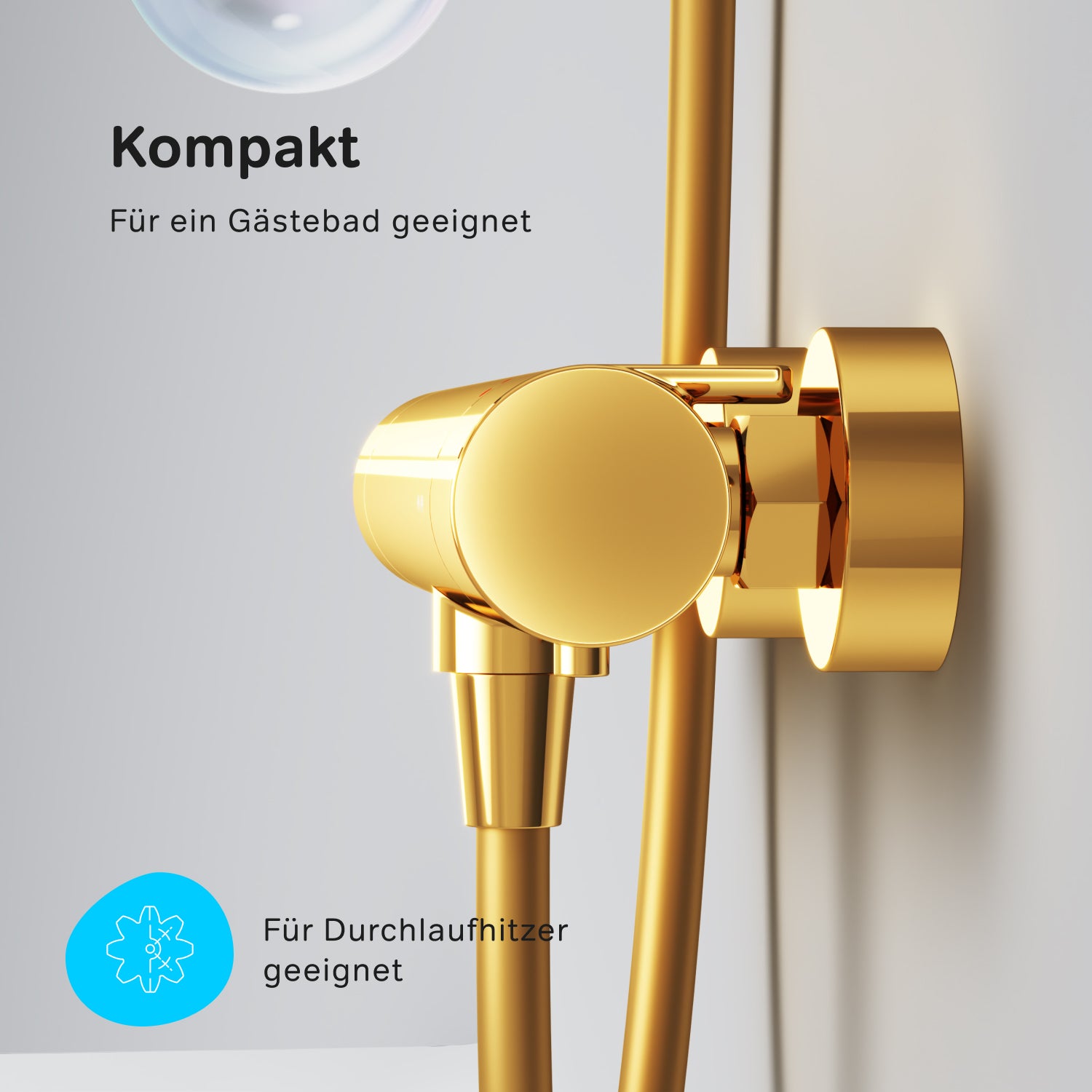 FXA40099 Duscharmatur Thermostat X-Joy Brausearmatur Mischbatterie Dusche, Gold