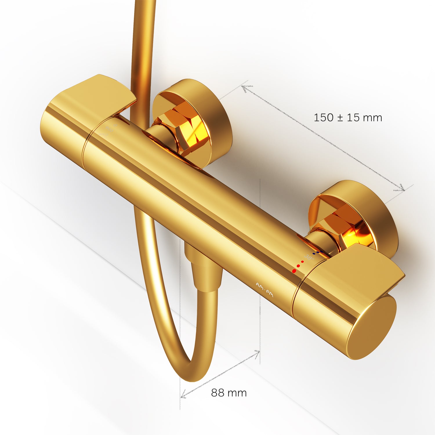 FXA40099 Duscharmatur Thermostat X-Joy Brausearmatur Mischbatterie Dusche, Gold