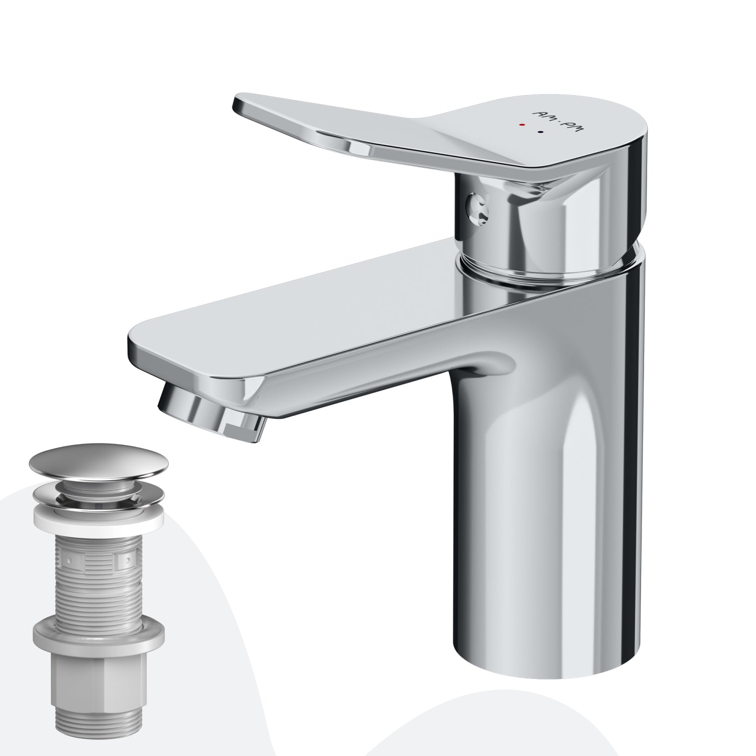 FXA82100 Bad Armatur X-Joy Waschtischarmatur mit Klick-Ablaufgarnitur Wasserhahn ampm-store.de