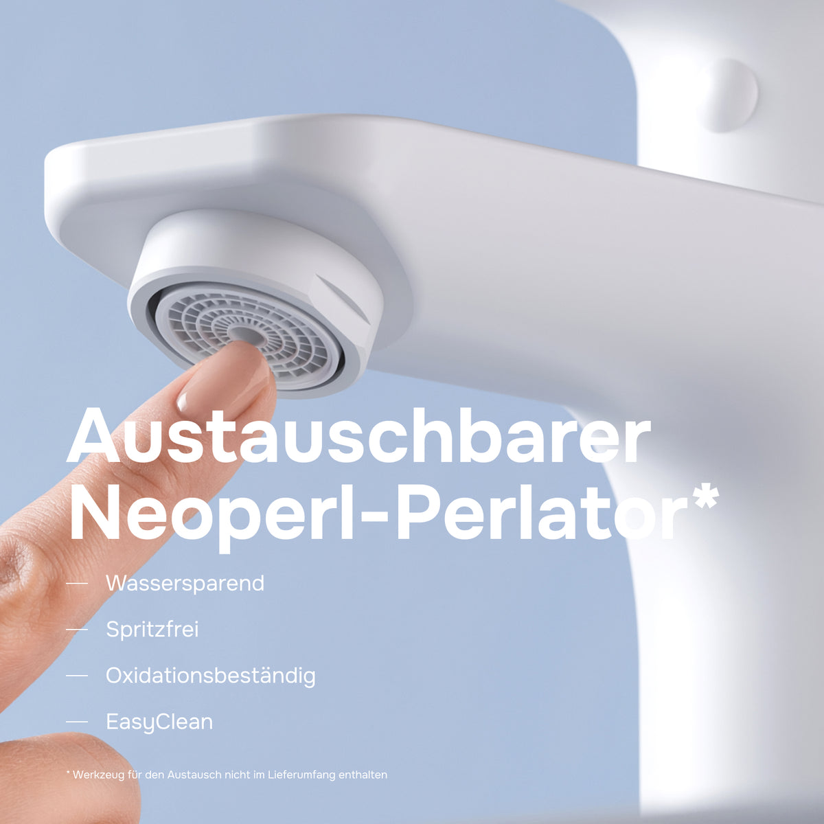 Robinet de lavabo X-Joy avec bonde clic, blanc–FXA82133