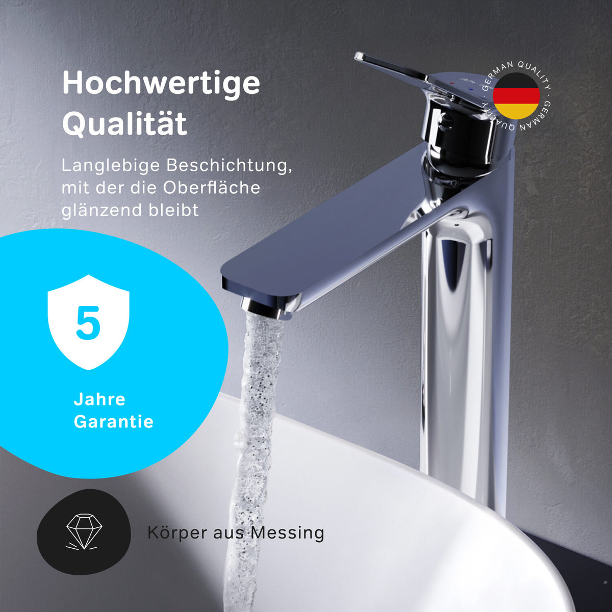 FXA92000 Bad Armatur X-Joy Waschtischarmatur mit hohem Auslauf Wasserhahn ampm-store.de