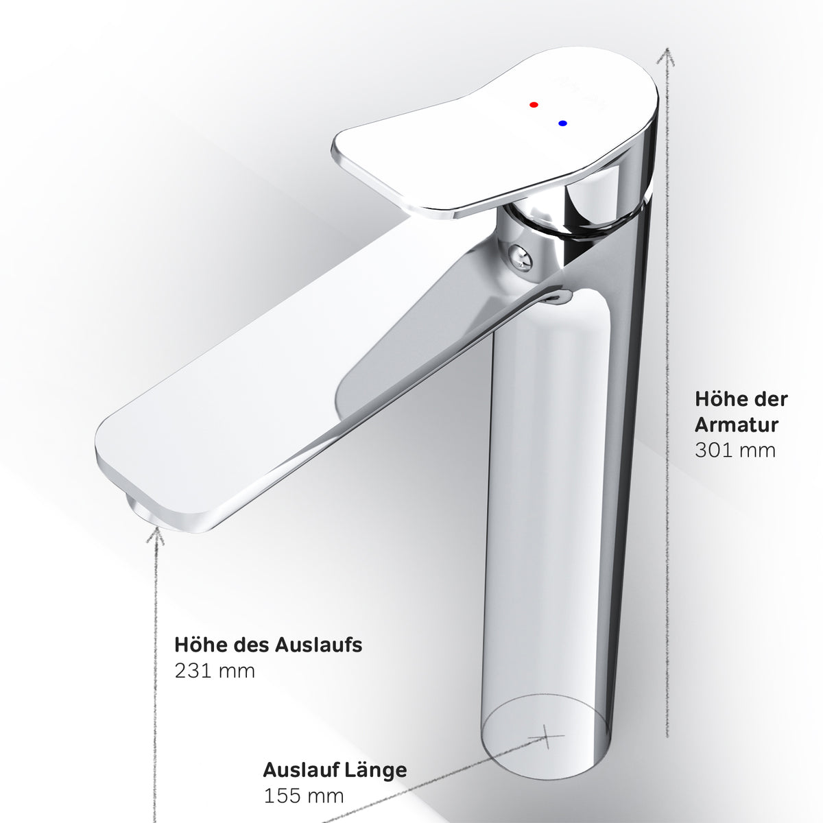 FXA92000 Bad Armatur X-Joy Waschtischarmatur mit hohem Auslauf Wasserhahn ampm-store.de