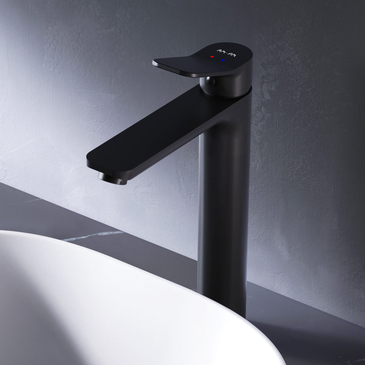 FXA92022 Bad Armatur X-Joy Waschtischarmatur mit hohem Auslauf Wasserhahn, Schwarz ampm-store.de