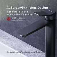 FXA92022 Bad Armatur X-Joy Waschtischarmatur mit hohem Auslauf Wasserhahn, Schwarz ampm-store.de