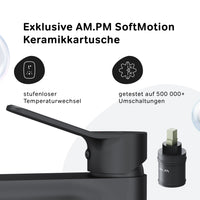 FXA92022 Bad Armatur X-Joy Waschtischarmatur mit hohem Auslauf Wasserhahn, Schwarz ampm-store.de