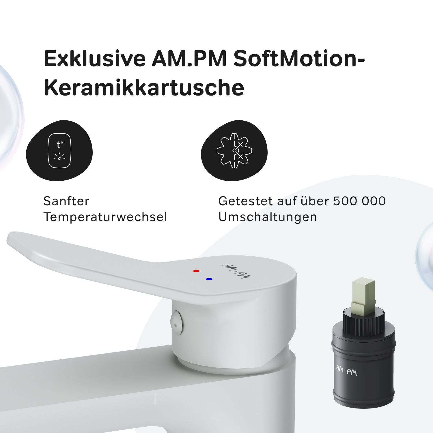 FXA92033 Bad Armatur X-Joy Waschtischarmatur mit hohem Auslauf Wasserhahn, Weiß ampm-store.de