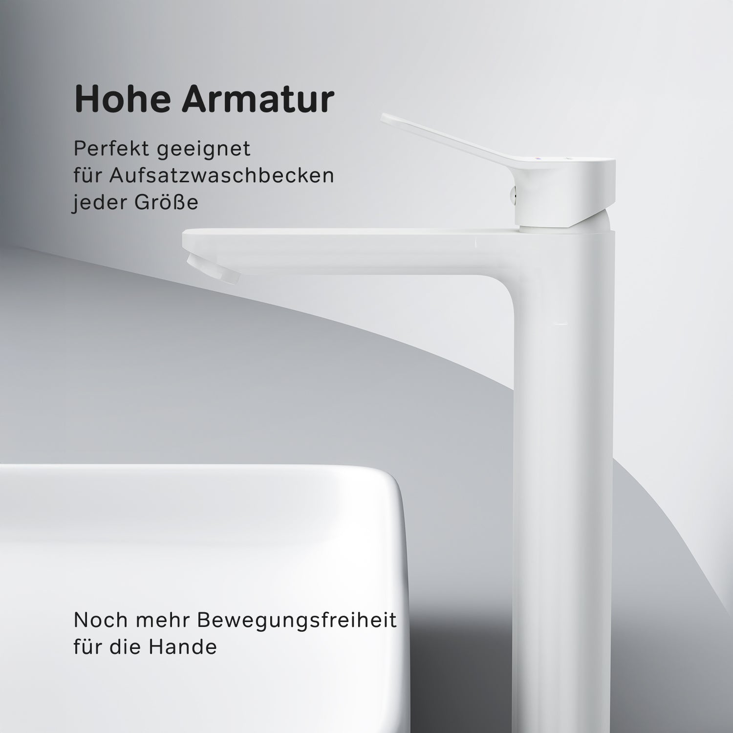 FXA92033 Bad Armatur X-Joy Waschtischarmatur mit hohem Auslauf Wasserhahn, Weiß ampm-store.de