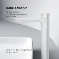 FXA92033 Bad Armatur X-Joy Waschtischarmatur mit hohem Auslauf Wasserhahn, Weiß ampm-store.de