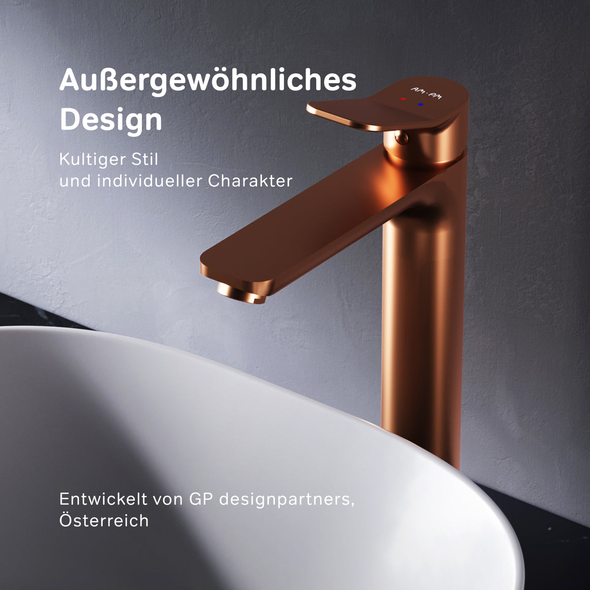 Hohe Waschtischarmatur X-Joy, Roségold – FXA92044