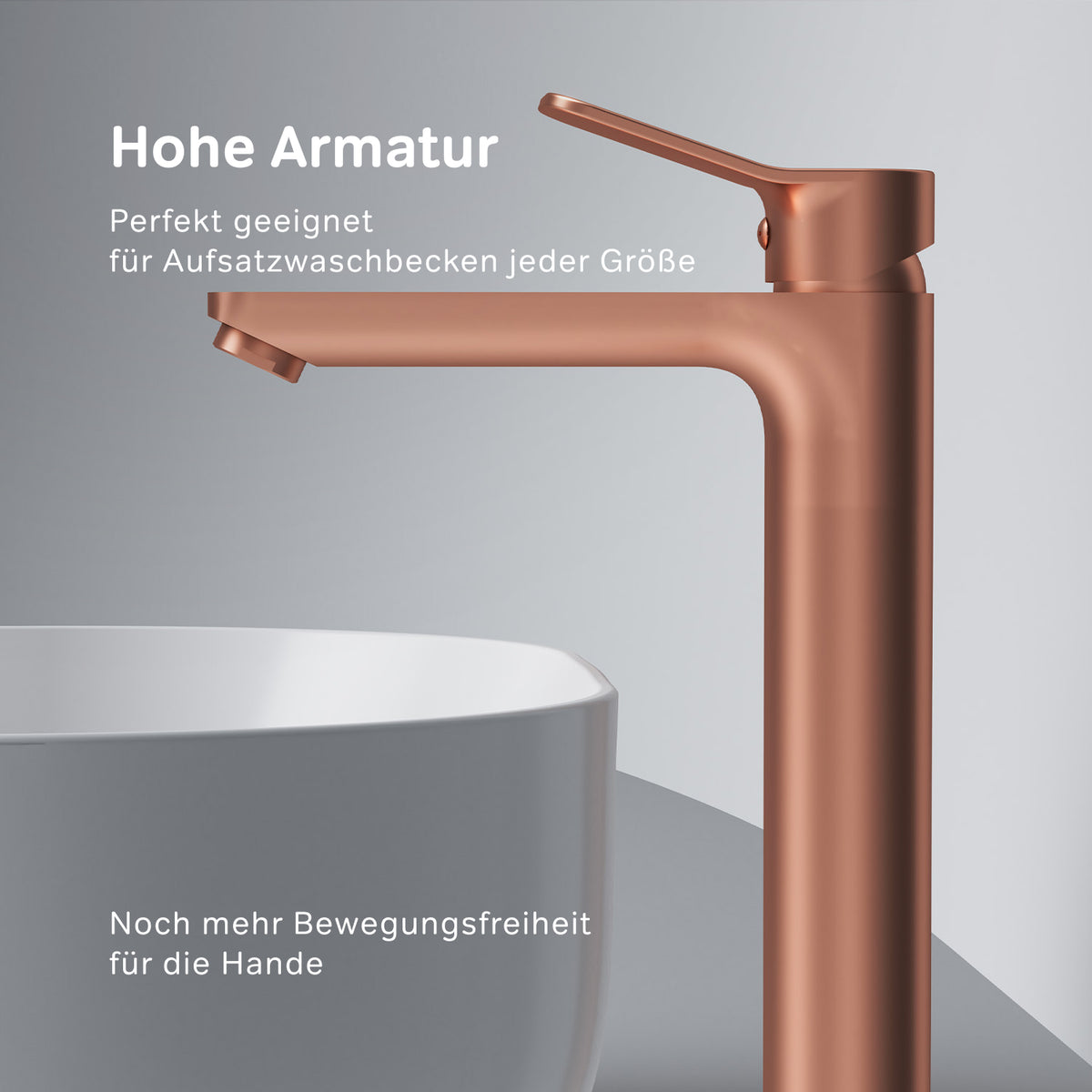 Hohe Waschtischarmatur X-Joy, Roségold – FXA92044