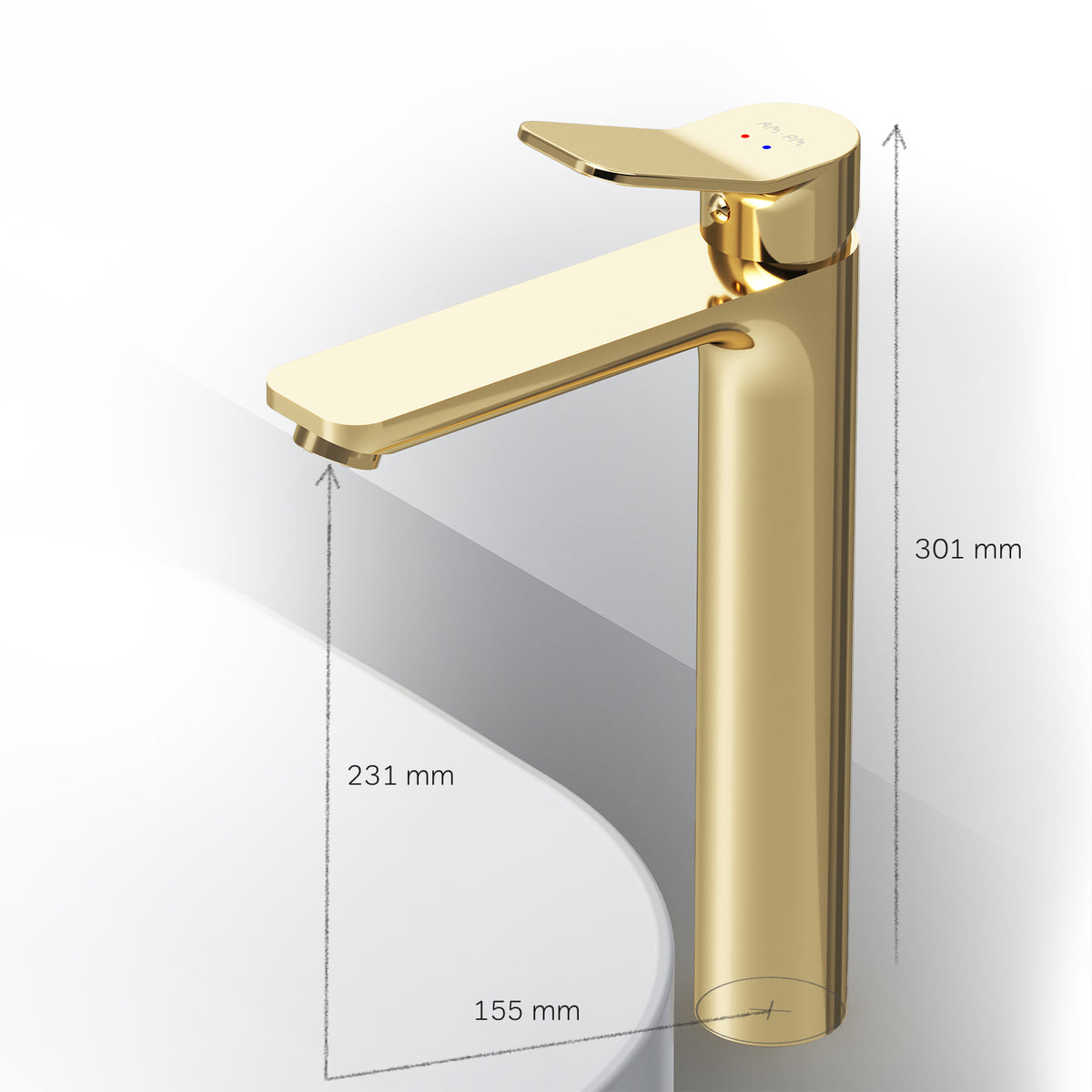 Hohe Waschtischarmatur X-Joy, Gold – FXA92099
