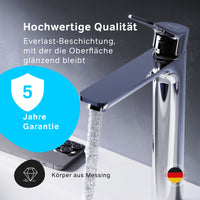 FXA92200 Bad Armatur X-Joy Waschtischarmatur Hoch mit Klick-Ablaufgarnitur Wasserhahn ampm-store.de