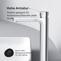 FXA92200 Bad Armatur X-Joy Waschtischarmatur Hoch mit Klick-Ablaufgarnitur Wasserhahn ampm-store.de