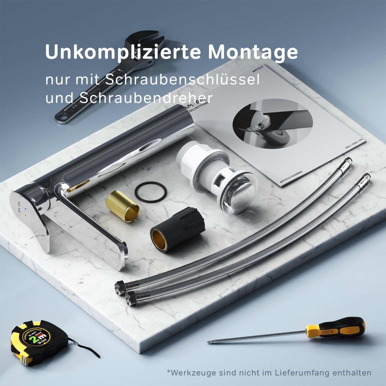 FXA92200 Bad Armatur X-Joy Waschtischarmatur Hoch mit Klick-Ablaufgarnitur Wasserhahn ampm-store.de