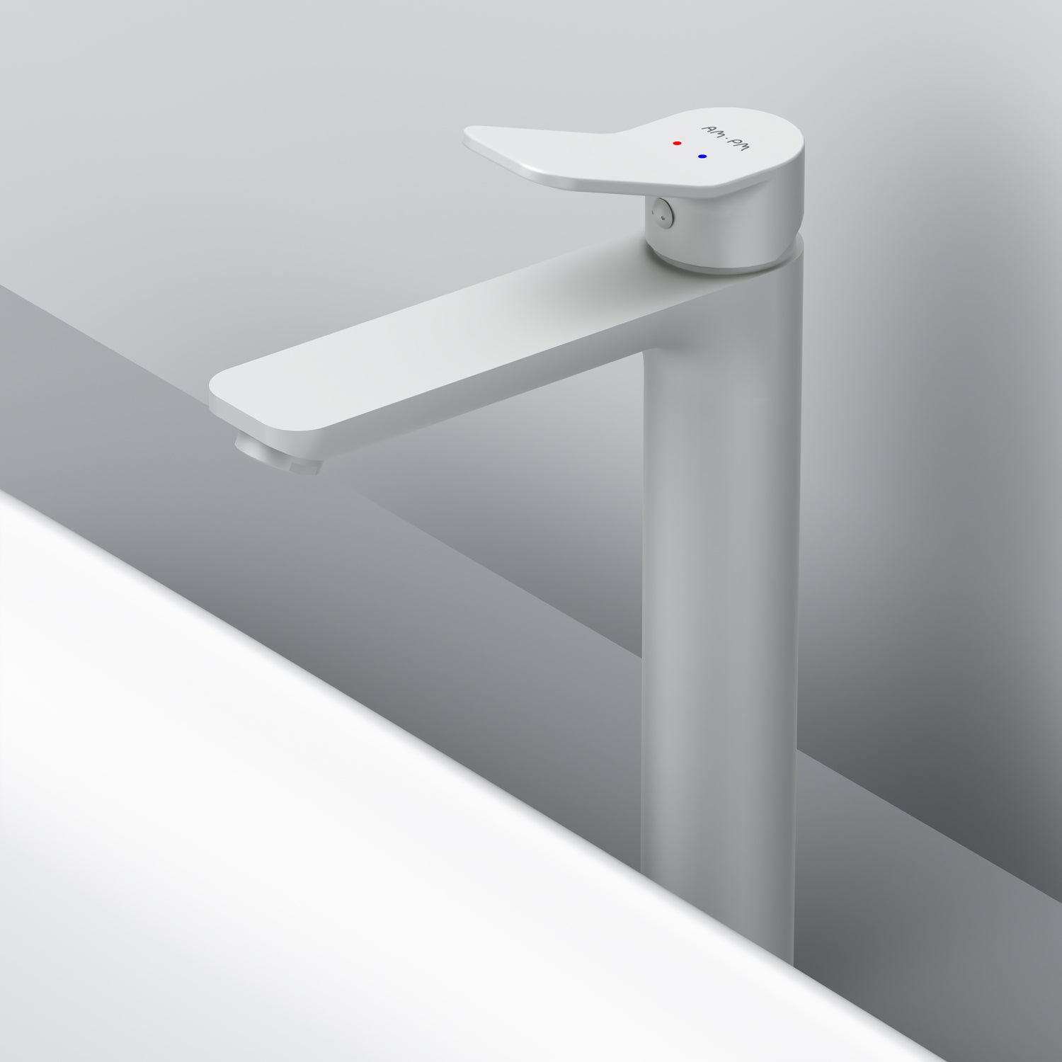 FXA92233 Bad Armatur X-Joy Waschtischarmatur Hoch mit Klick-Ablaufgarnitur Wasserhahn, Weiß