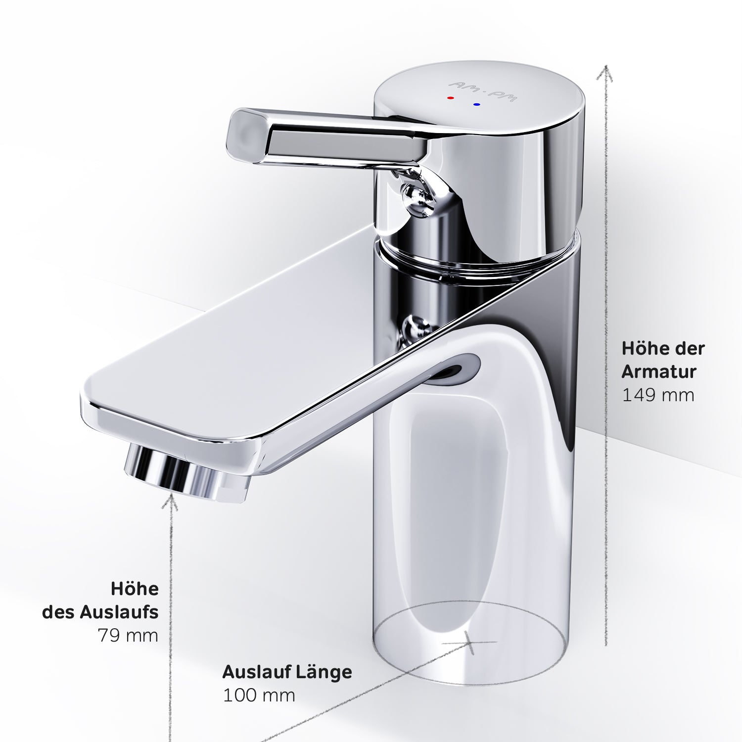 FXB02100 Bad Armatur X-Joy S Waschtischarmatur Wasserhahn ampm-store.de