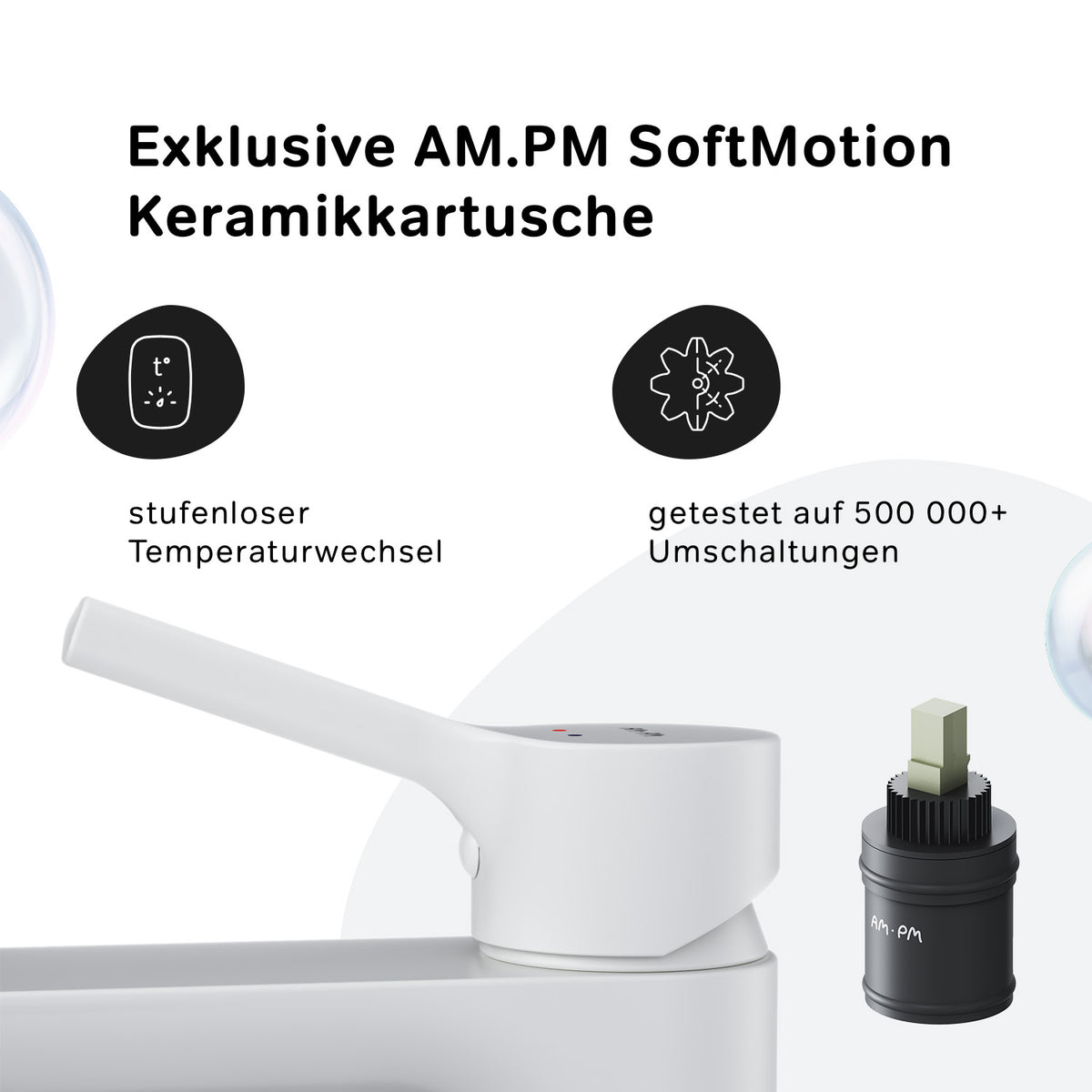 FXB02133 Bad Armatur X-Joy S Waschtischarmatur Wasserhahn, Weiß ampm-store.de
