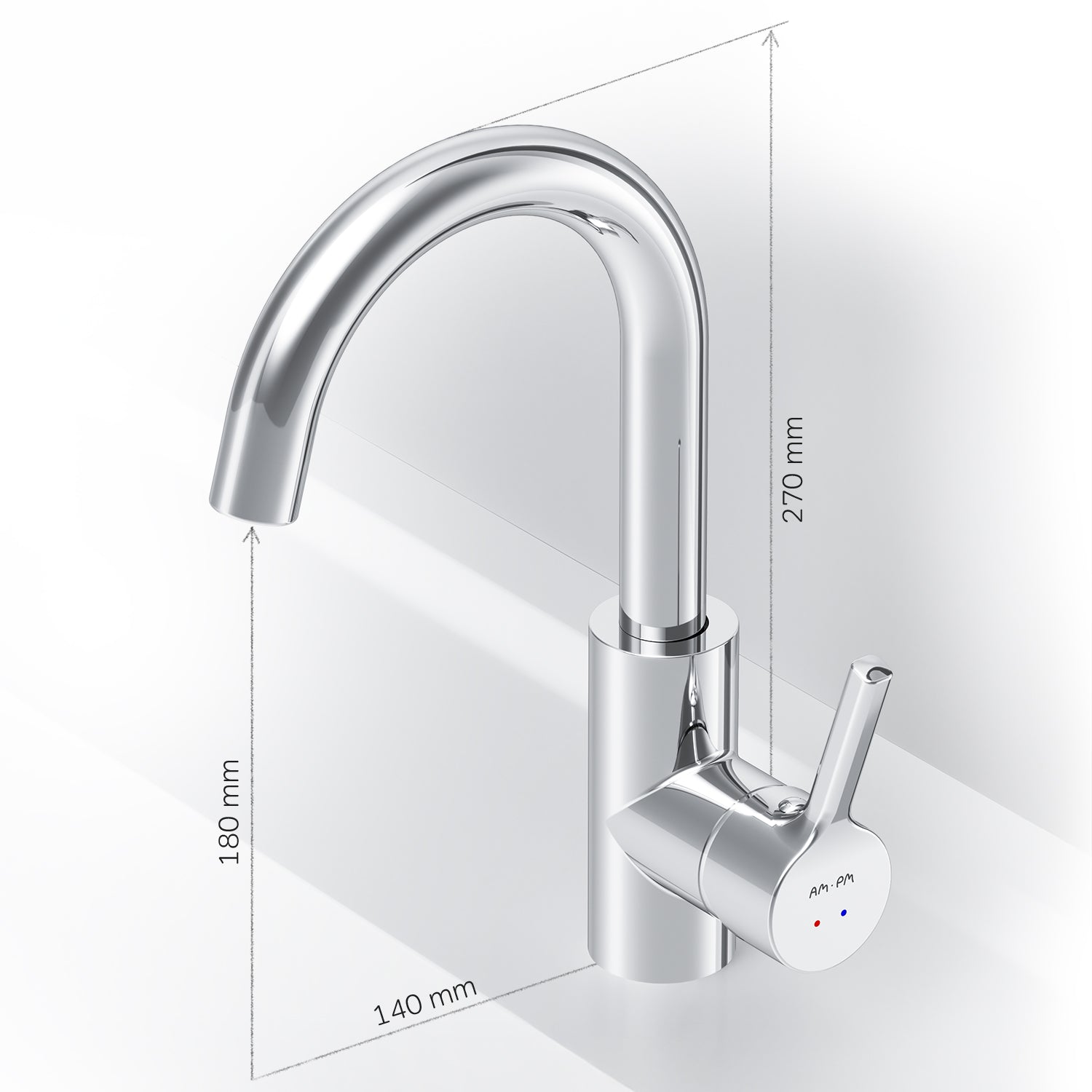 FXB02700 Bad Armatur X-Joy S Waschtischarmatur mit drehbarem Auslauf Wasserhahn ampm-store.de