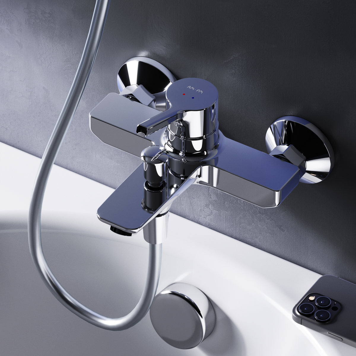 F408XB39 X-Joy S Armaturen-Set: Einhebel-Waschtischarmatur und Wannenarmatur/Brausearmatur ampm-store.de