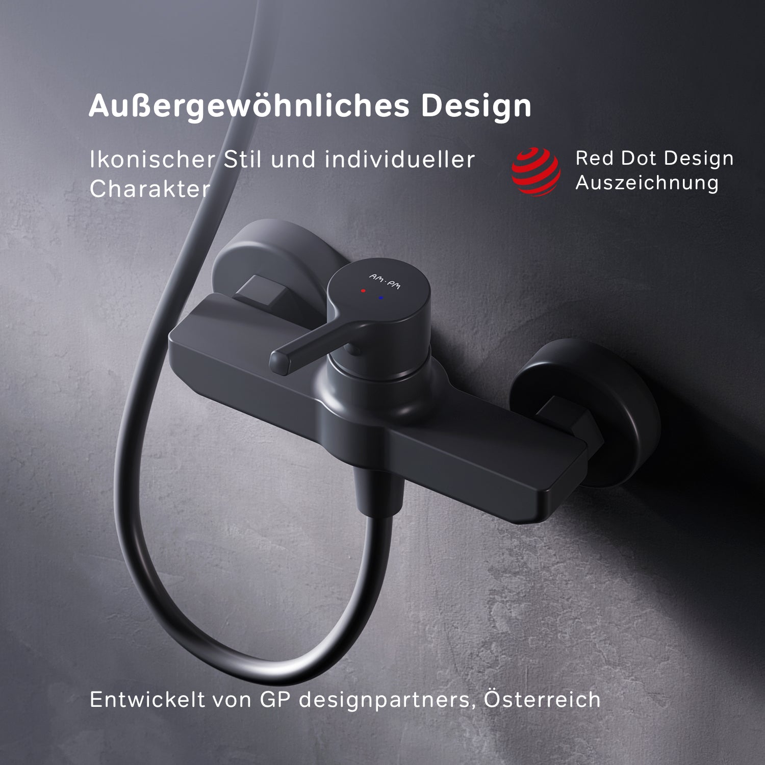 FXB20022 Duscharmatur X-Joy S Brausearmatur Mischbatterie Dusche, Schwarz ampm-store.de