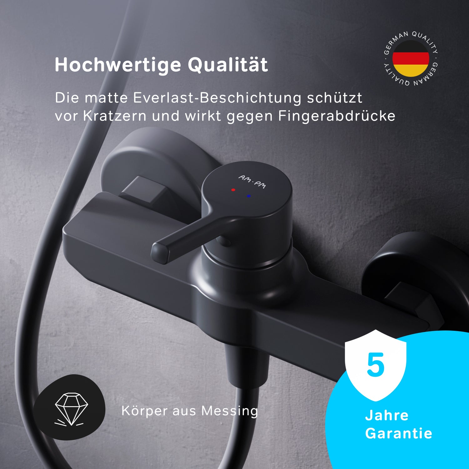 FXB20022 Duscharmatur X-Joy S Brausearmatur Mischbatterie Dusche, Schwarz ampm-store.de