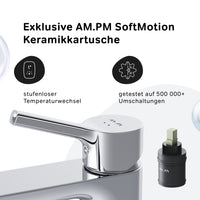 FXB82100 Bad Armatur X-Joy S Waschtischarmatur mit Klick-Ablaufgarnitur Wasserhahn ampm-store.de