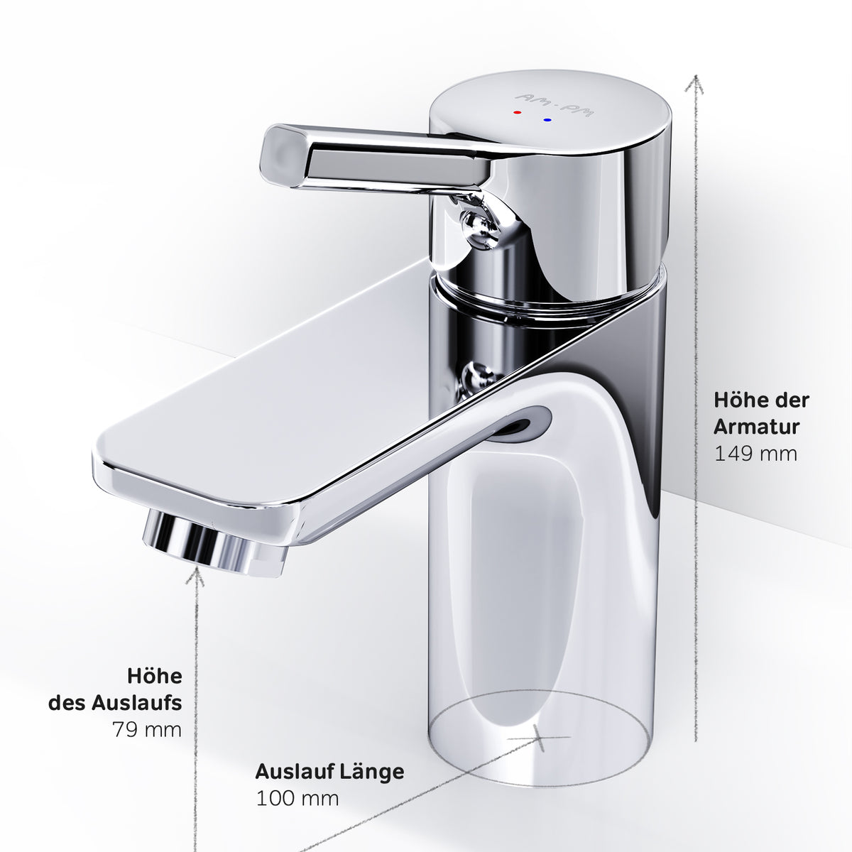 FXB82100 Bad Armatur X-Joy S Waschtischarmatur mit Klick-Ablaufgarnitur Wasserhahn ampm-store.de