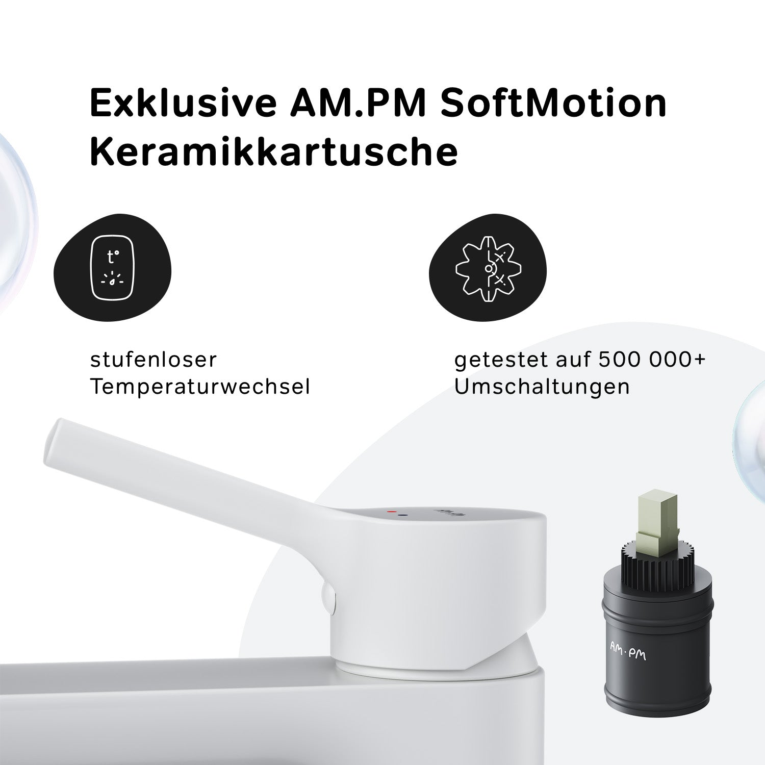 FXB82133 Х-Joy S Waschtischarmatur mit Klick-Ablaufgarnitur, Weiß, Matt | Online Store von AM.PM