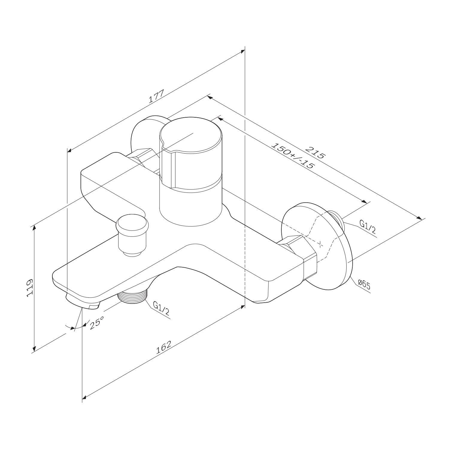 FXT10500 Wannenarmatur X-Joy TouchReel Mischbatterie Badewanne Wasserhahn Bad ampm-store.de